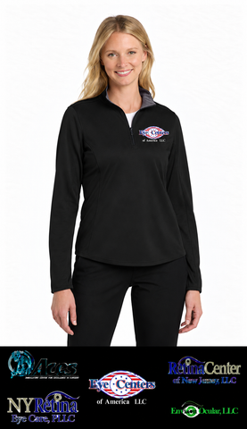 Ladies Port Authority® Silk Touch™ Performance 1/4-Zip Embroidered