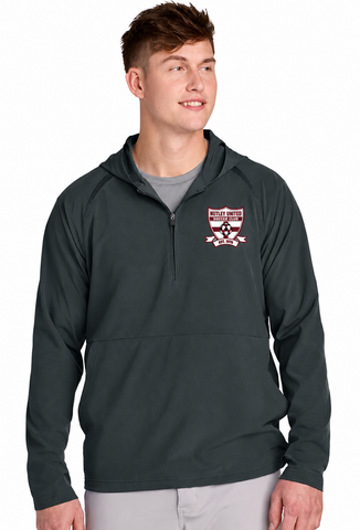 Embroidered Repeat Long Sleeve Hooded 1/2-Zip