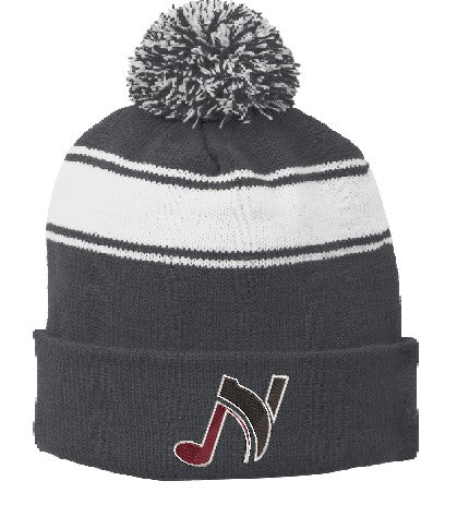 EMBROIDERED POM POM BEANIE
