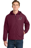 Embroidered Wind/Water Repellant Hooded Raglan Jacket