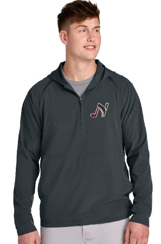 Embroidered Repeat Long Sleeve Hooded 1/2-Zip