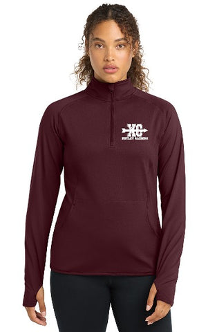 Ladies Performance 1/4 Zip Sweatshirt Embroidered