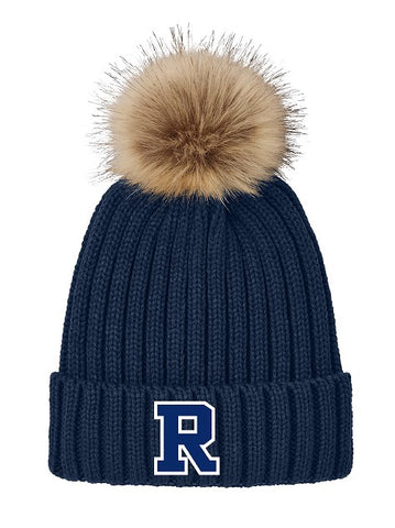 EMBROIDERED Furry POM-POM HAT