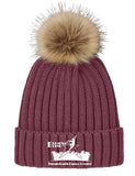 EMBROIDERED Furry POM-POM HAT