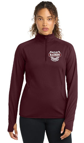 Ladies Performance 1/4 Zip Sweatshirt Embroidered