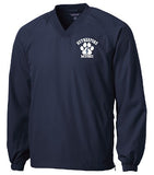 Embroidered V-Neck Raglan Wind Shirt (Choice of Logo)