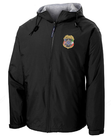 Embroidered Wind and Water Resistant Hooded Jacket (3 color options)