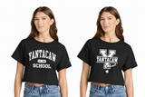 Black Crop Tee - Yantacaw Both Logos