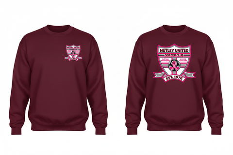 Gildan 18000 - Maroon - Pink Logo