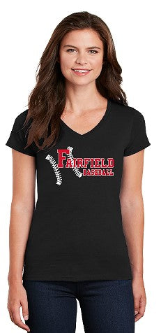 Fairfield Baseball Ladies V-Neck T