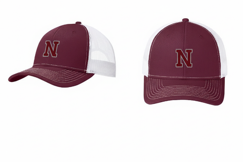 Maroon Snapback Trucker Cap - N Logo
