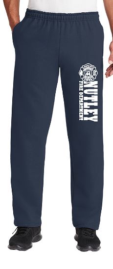 Open Bottom Sweatpants with heat transferred logo