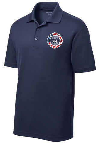 Performance Short Sleeve Polo Embroidered Flag Design