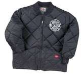 Diamond Quilted Nylon Jacket Embroidered Left Chest