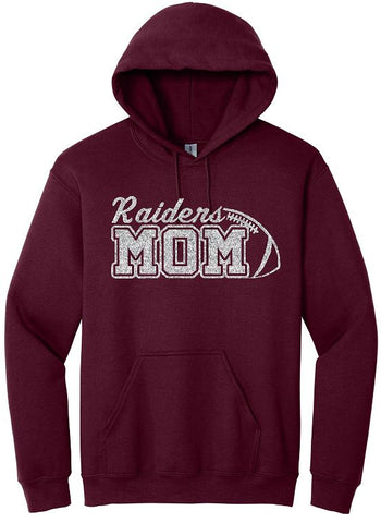 Hooded Sweatshirt Glitter Football Mom