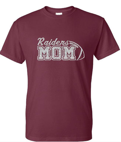 Short Sleeve T-Shirt Glitter Football Mom