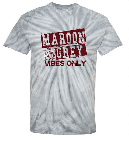 Maroon and Grey Vibes Tie-Dyed T-Shirt